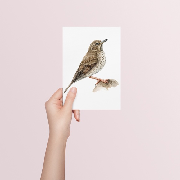 Song Thrush Bird Wall Art Watercolor Illustration Print Poster Card Unframed - Picture 6 of 7